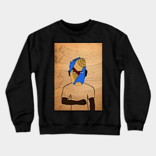 King Tut NFT - MaleMask with CrayonEye Color and BlueSkin on TeePublic Crewneck Sweatshirt